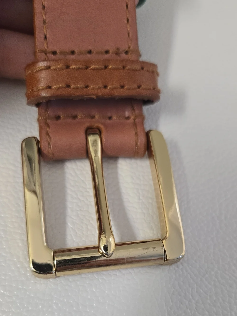 Michael Kors Gold and Brown Logo Leather Belt